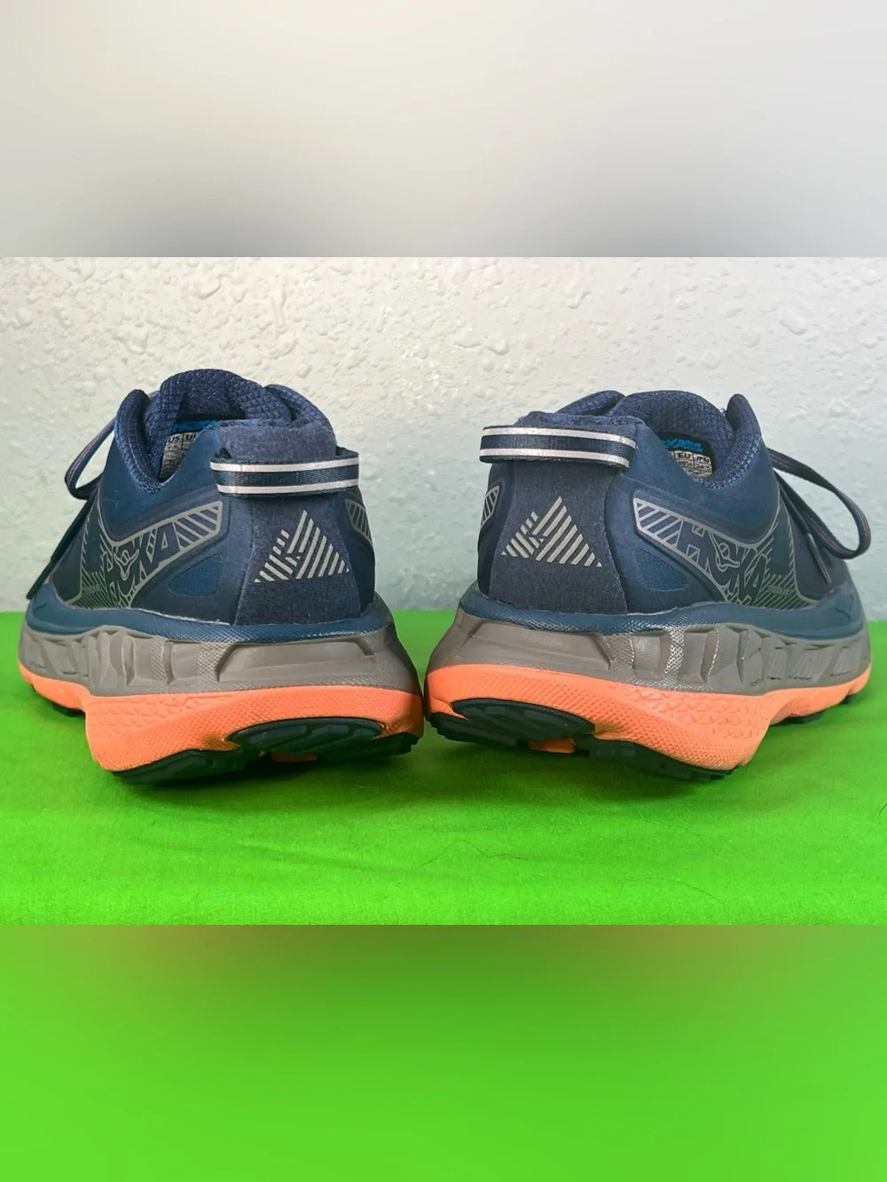 Hoka Navy Blue and Orange Trail Running Shoes